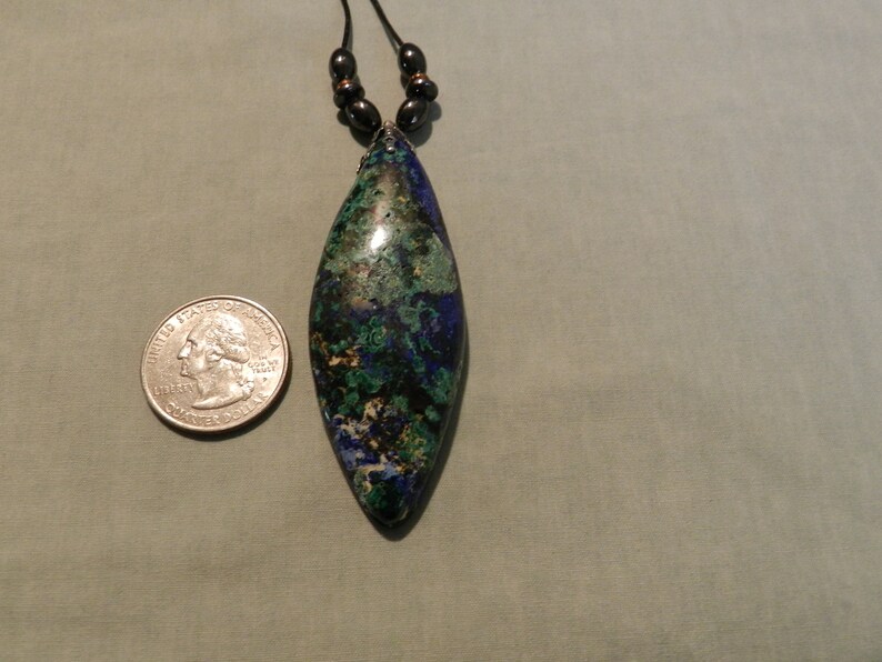 AZURITE MALACHITE BEAUTIFULLPendant with Hematite Beads