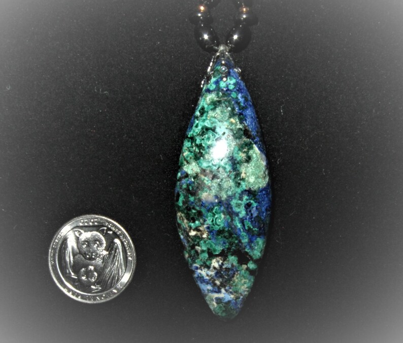 AZURITE MALACHITE BEAUTIFULLPendant with Hematite Beads