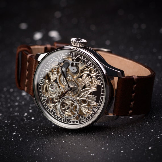 PreOrder skeleton swiss watch mens pocket watches minimalist Etsy