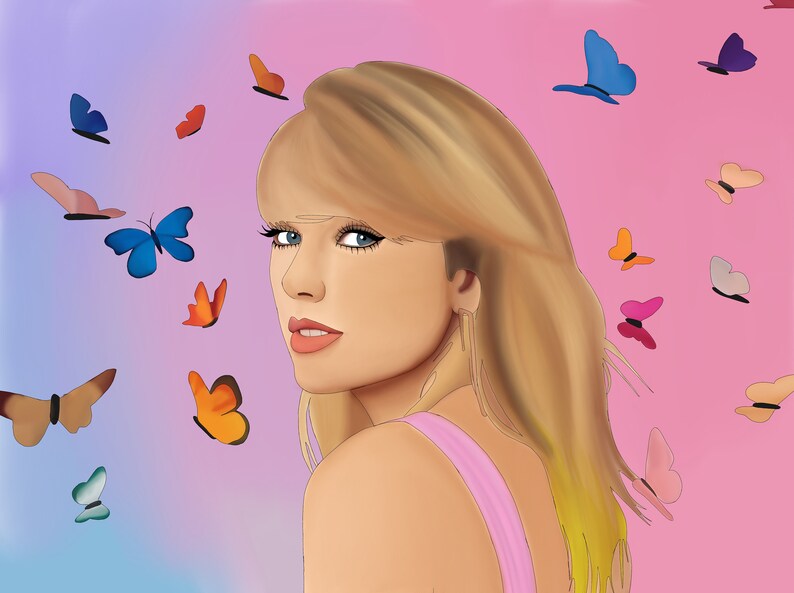 PREORDER Butterfly Trio Taylor Swift Dessin Imprimer Etsy