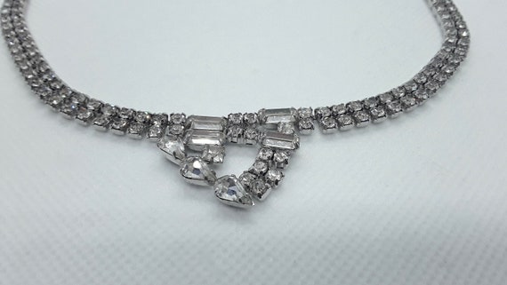 Double Strand Vintage Rhinestone Necklace with As… - image 4