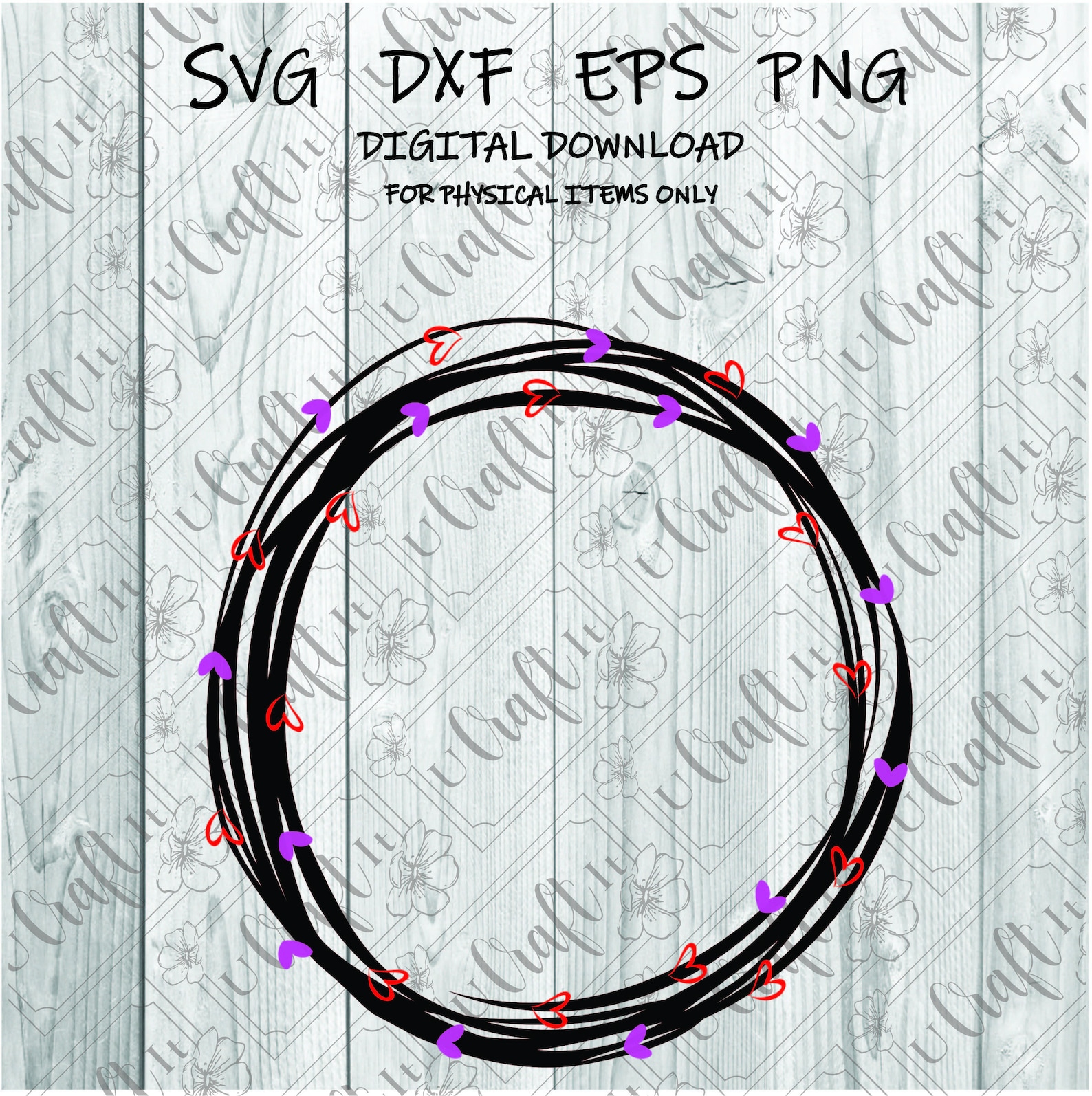 Heart Border Svg Circle Border Svg Circle Frame Svg Hand Drawn Wreath