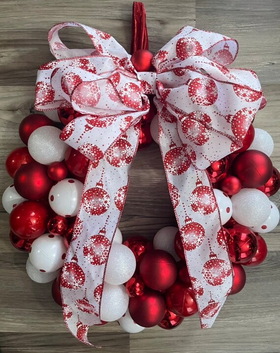 READY TO SHIP Red ornament wreath