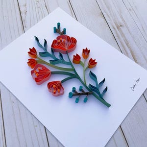 Minimalist Bouquet - Flower Art - Paper Quilling Artwork