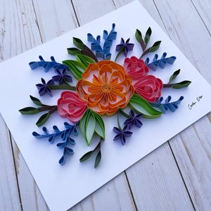 Floral Bouquet - Flower Art - Paper Quilling Artwork