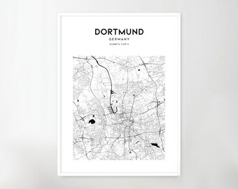 Dortmund City Map Etsy