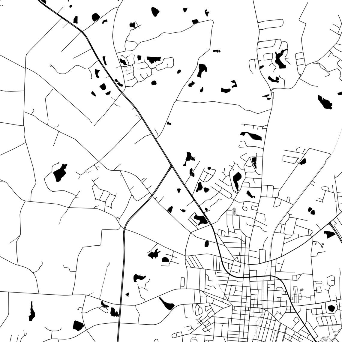 Statesboro Map Poster Statesboro Map Print Wall Art Ga City Etsy