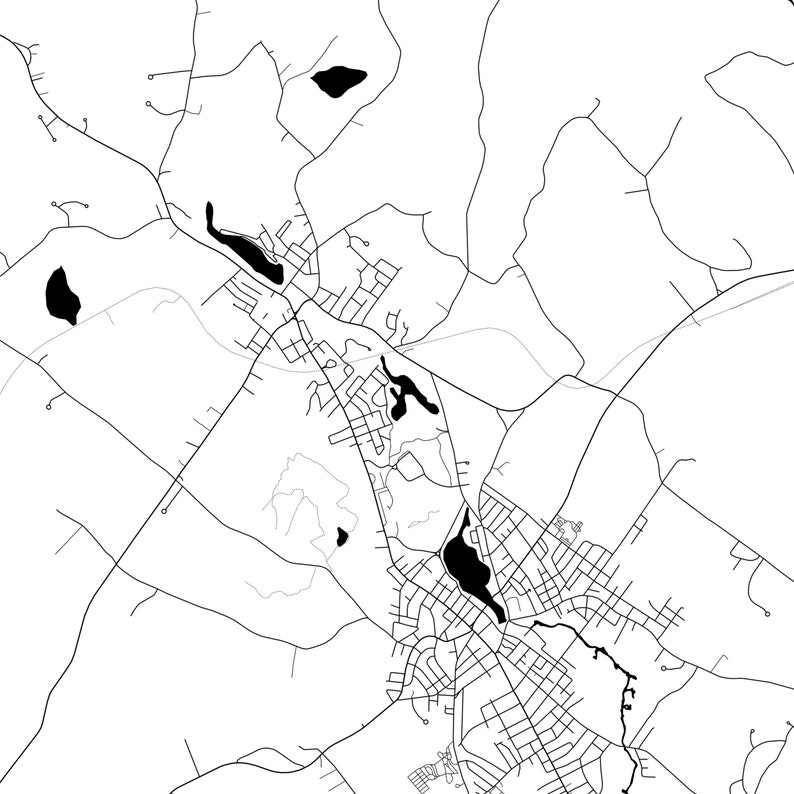 Sanford Map Poster Sanford Map Print Wall Art Me City Map Etsy