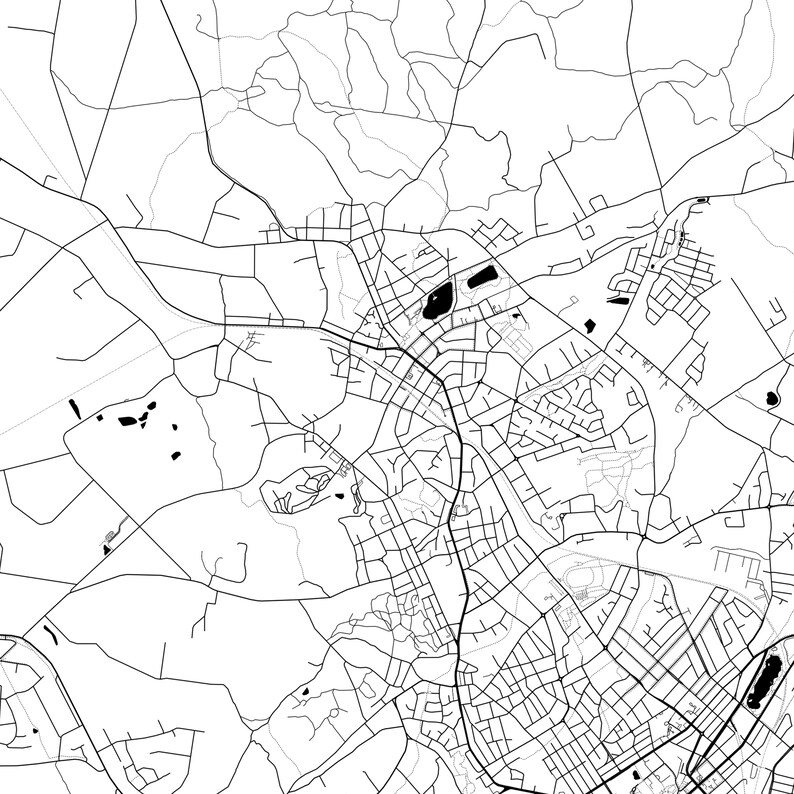 Bendigo Map Poster Bendigo Map Print Wall Art Bendigo City Etsy