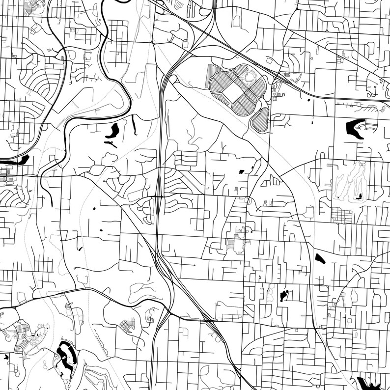 Raytown Map Poster Raytown Map Print Wall Art Mo City Map  Etsy