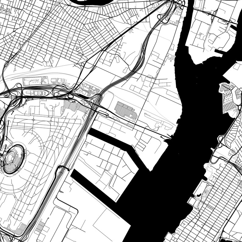 Bayonne Map Poster Bayonne Map Print Wall Art Nj City Map Etsy