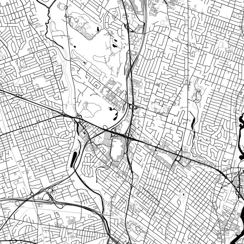 Hackensack Map Poster Hackensack Map Print Wall Art Nj City Etsy