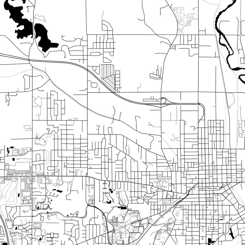 Kalamazoo Map Poster Kalamazoo Map Print Wall Art Mi City | Etsy