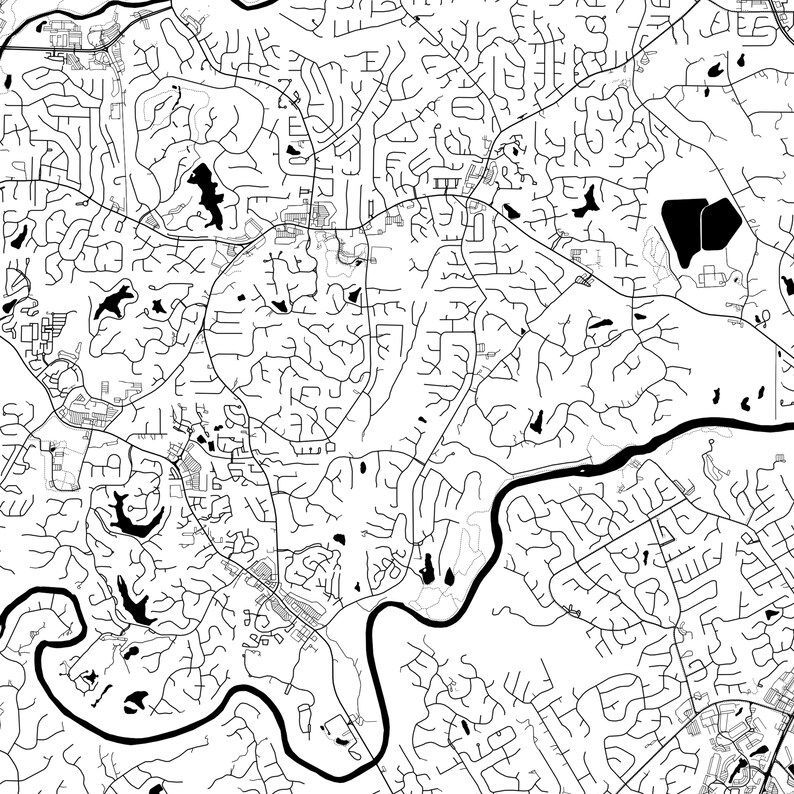 Peachtree Corners Map Poster Peachtree Corners Map Print Wall Etsy