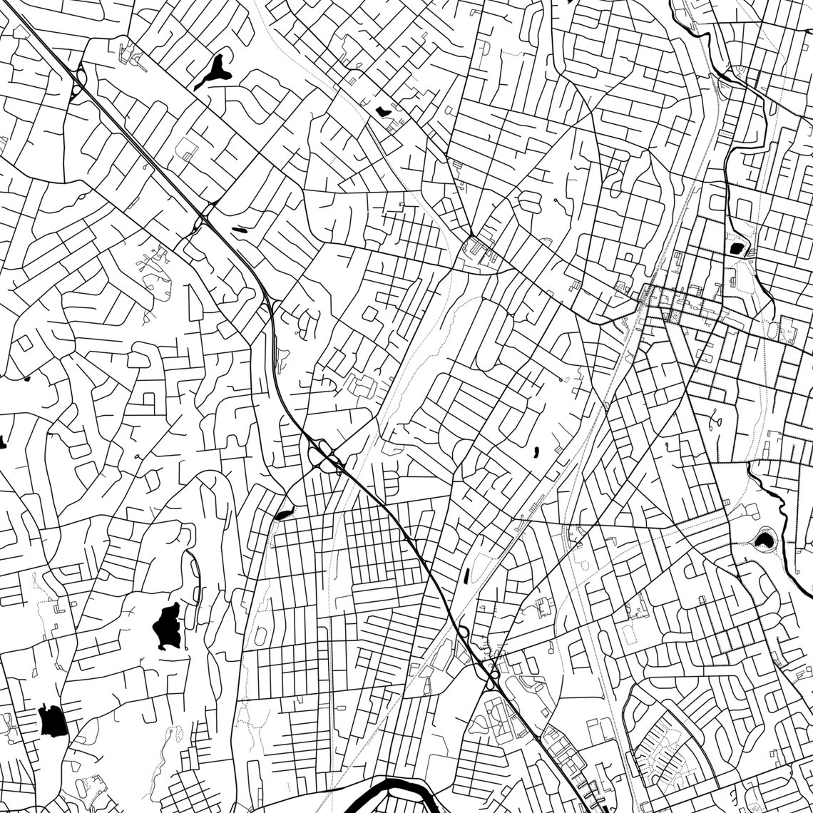 Fair Lawn Map Poster Fair Lawn Map Print Wall Art Nj City Etsy