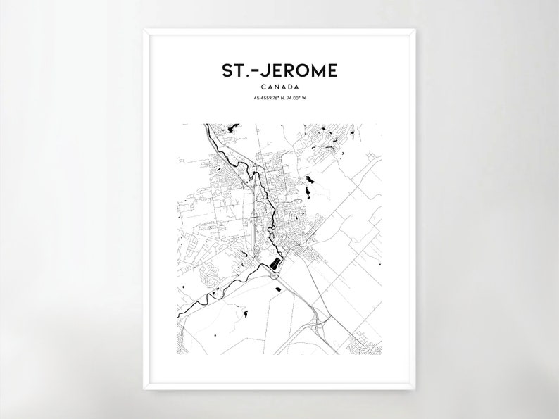 St.jerome Map Poster St.jerome Map Print Wall Art Etsy