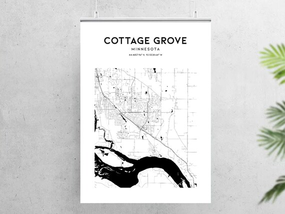 Cottage Grove Map Poster Cottage Grove Map Print Wall Art Mn Etsy
