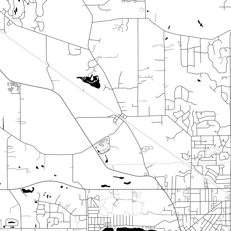 Crystal Lake Map Poster Crystal Lake Map Print Wall Art Il Etsy