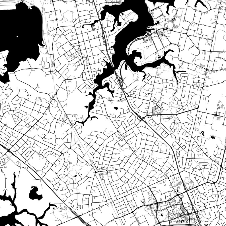 Manukau Map Poster Manukau Map Print Wall Art Manukau City Etsy