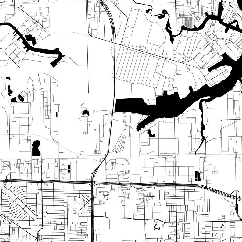 Deer Park Map Poster Deer Park Map Print Wall Art Tx City Etsy