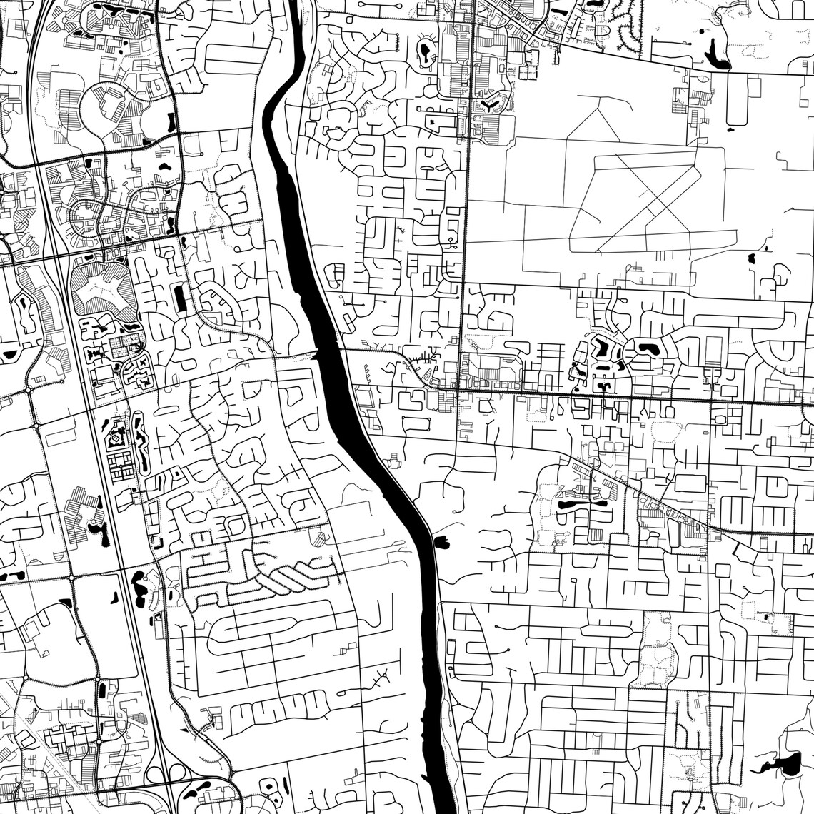 Upper Arlington Map Poster Upper Arlington Map Print Wall  Etsy
