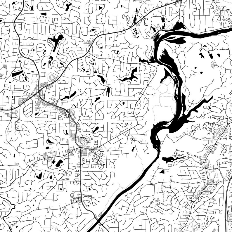 Sandy Springs Map Poster Sandy Springs Map Print Wall Art Ga Etsy