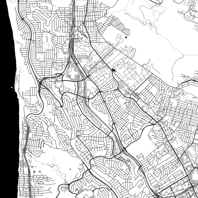 San Bruno Map Poster San Bruno Map Print Wall Art Ca City Etsy