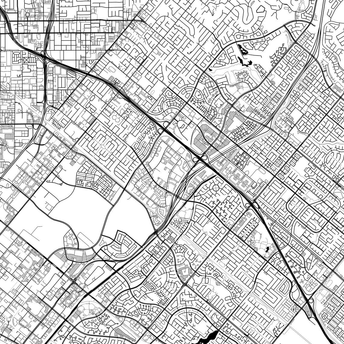 Irvine Map Poster Irvine Map Print Wall Art Ca City Map | Etsy