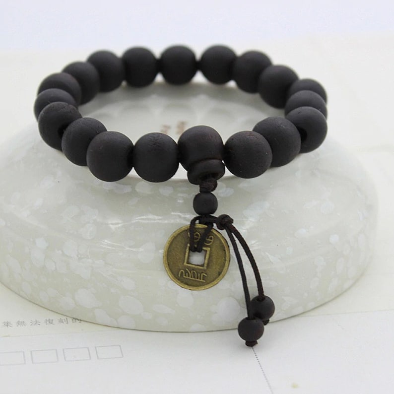 Black Wood Buddhist Beads Bracelet Buddhist Bracelet Mala Etsy
