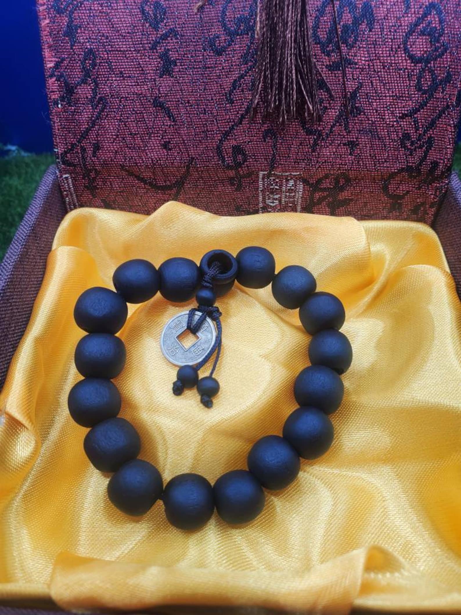 Black Wood Buddhist Beads Bracelet Buddhist Bracelet Mala Etsy