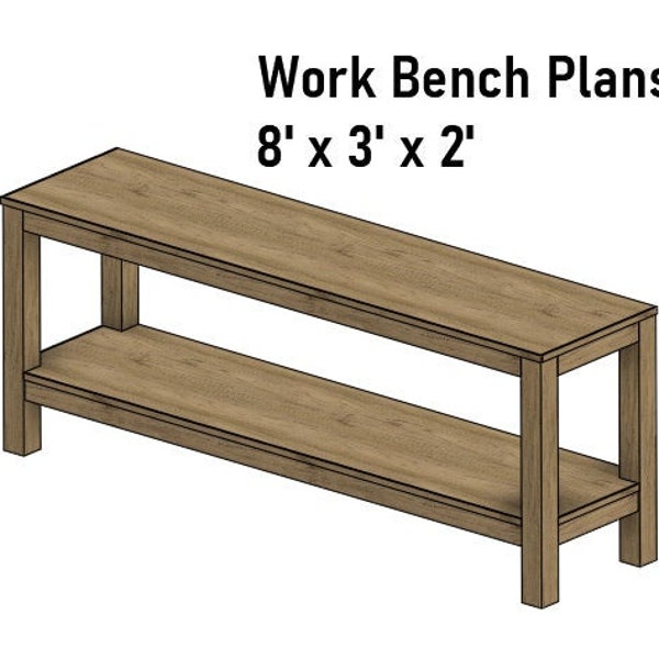 Work Bench Build Plans - 8' x 3' x 2'