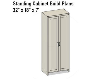 Standing Cabinet Build Plans - 32" x 18" x 7'