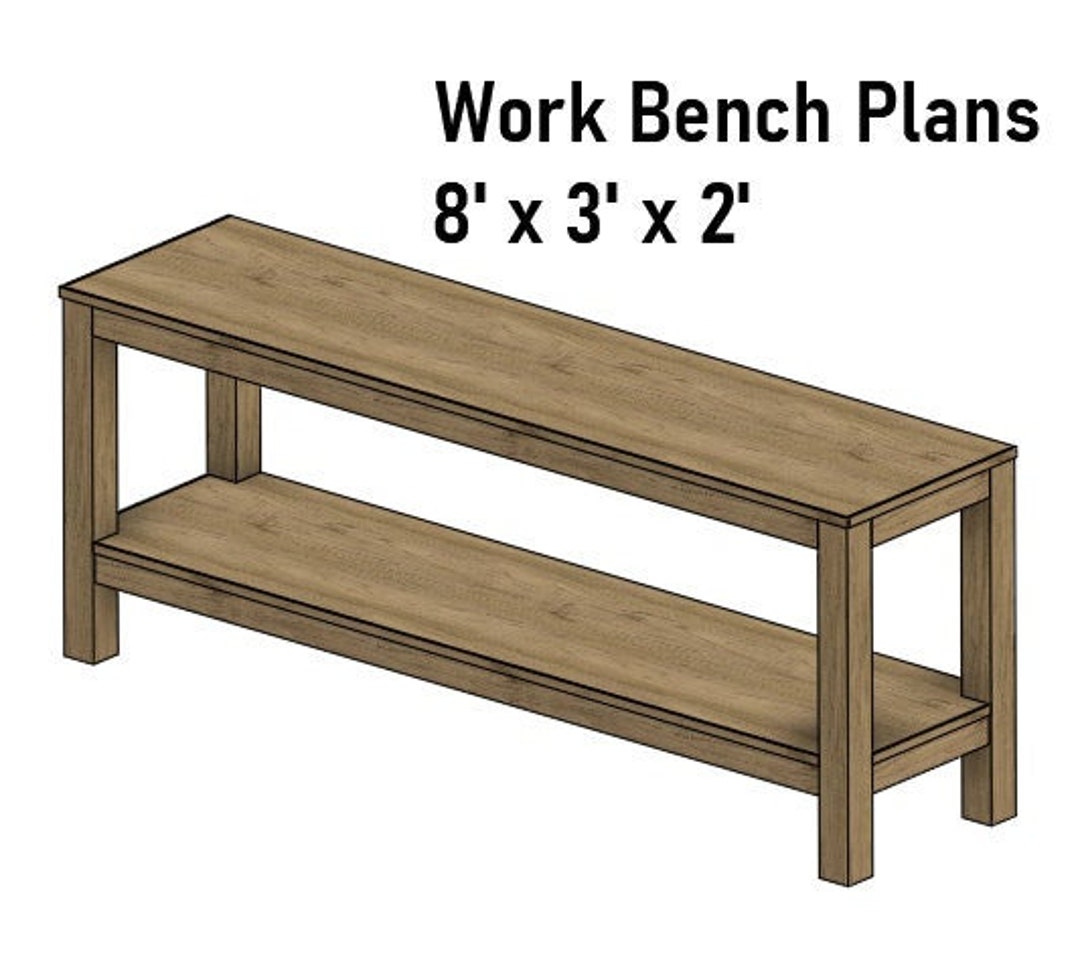 Work Bench Build Plans - 8' X 3' X 2' - Etsy