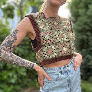 Granny Square Crochet Top Pattern: Beginner-Friendly Patchwork (PDF Pattern)