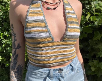 Free Spirit Halter Top Crochet Pattern I Beginner Crochet Top Pattern I Easy Women&#39;s Summer Crochet Top Pattern I ByBloomAndMoon