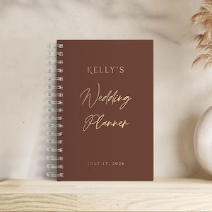 Personalisierter Hochzeitsplaner, Minimalistisches Hochzeitsplaner-Buch, Benutzerdefiniertes Brautpartygeschenk, Hochzeitsplaner Goldfolie, Geschenk für Braut
