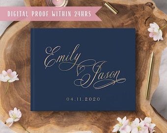 Navy Blue Guest Book Etsy