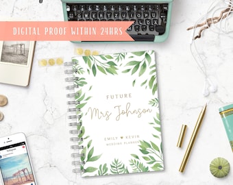 Gepersonaliseerde Wedding Planner, Future Mrs Greenery Planner, Wedding Planning Book, Custom Gift voor aanstaande bruid #wp025