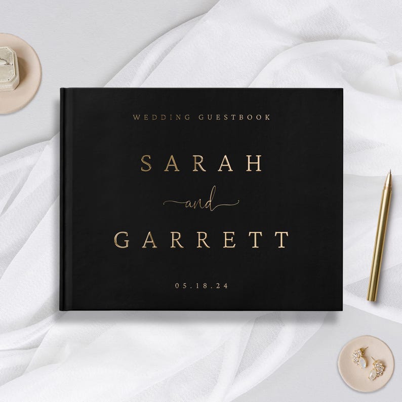 Traditional Wedding Guest Book Personalized Wedding Guestbook Sign in