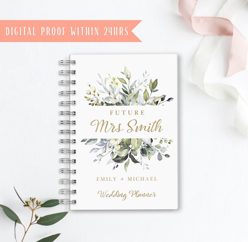 Greenery Personalized Wedding Planner Book Custom Wedding Etsy Australia