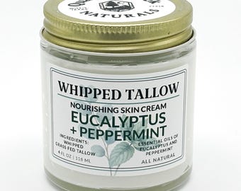 Whipped Tallow Skin Cream: Eucalyptus Peppermint Nourishing Body Butter