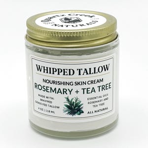 ROSEMARY + TEAT REE Whipped Tallow Skin Cream: Nourishing Moisturizer (All Natural)