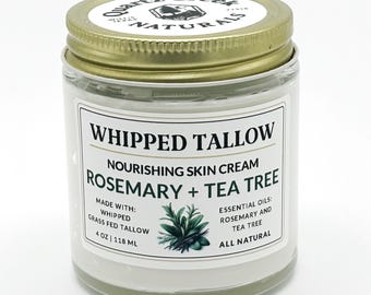 ROSEMARY + TEAT REE Whipped Tallow Skin Cream: Nourishing Moisturizer (All Natural)