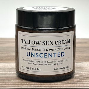 Tallow Sun Cream / UNSCENTED / All Natural Zinc Oxide Mineral Sunscreen