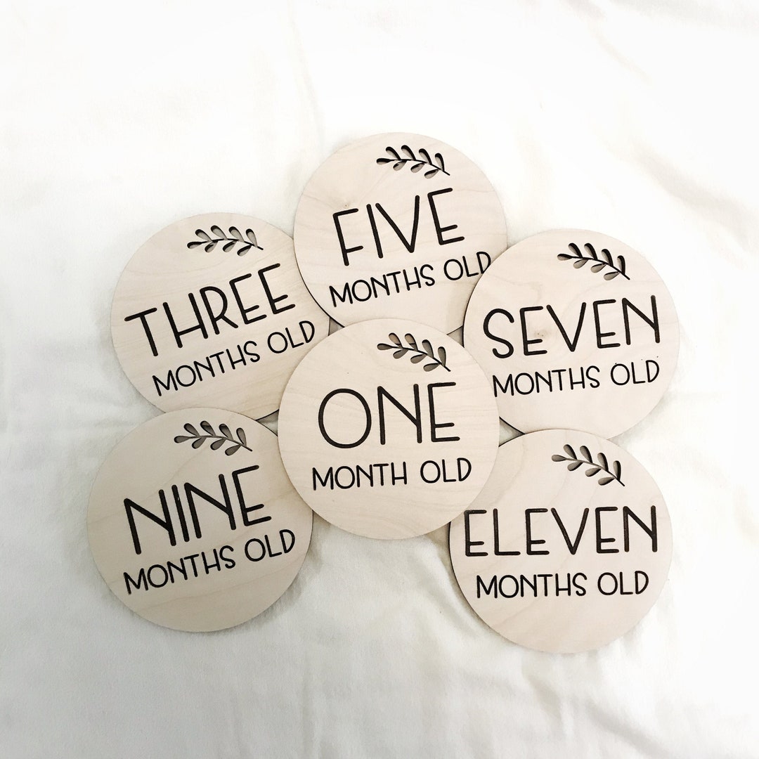 Wooden Milestone Cards / Milestone Disks / Monthly Milestone Markers ...
