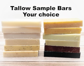 Sample Size TALLOW Soap All Natural Non-Toxic Your Choice Any 3 6 12