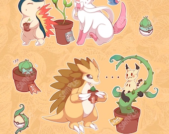 Pokémon Plant Contest 5x7" Kiss Cut Stickers
