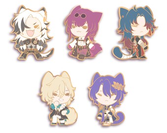 Honkai Star Rail 2" Gold Plated Hard Enamel Pins Animal Ears Series