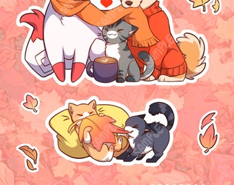 Original "Fall Tails" 4.5x7" Kiss Cut Stickers