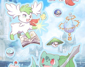 Pokémon x FFXIV 5x7" Kiss Cut Stickers